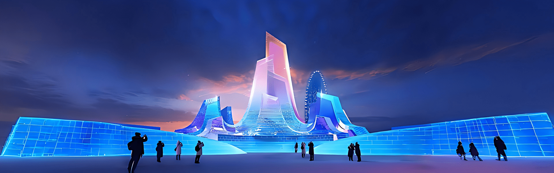 Harbin winter attractions including ice and snow scenery