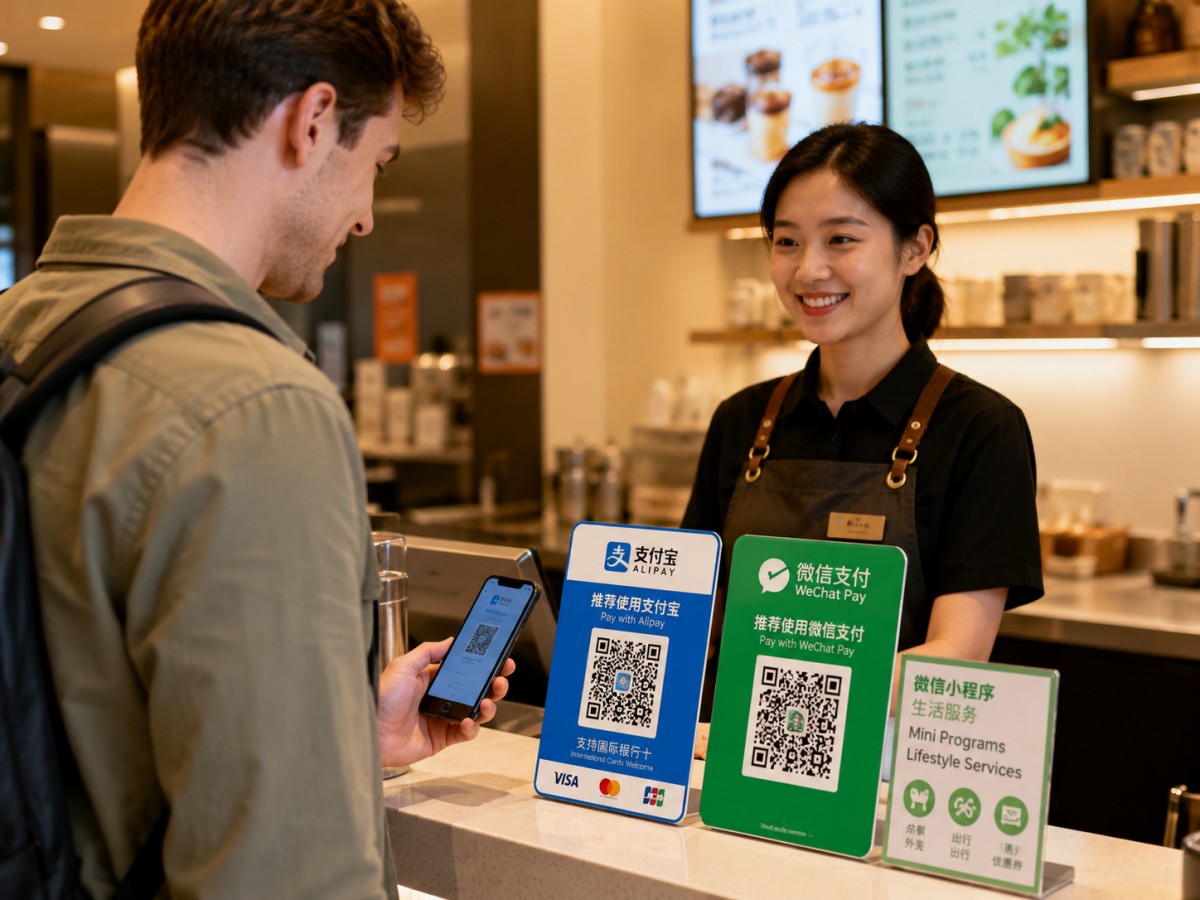Mobile payment at a cafe in China