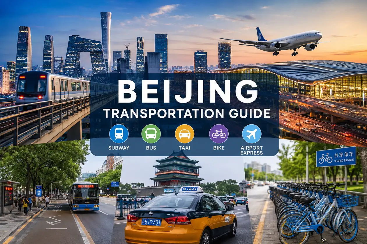 Beijing subway, airport and high-speed train transportation