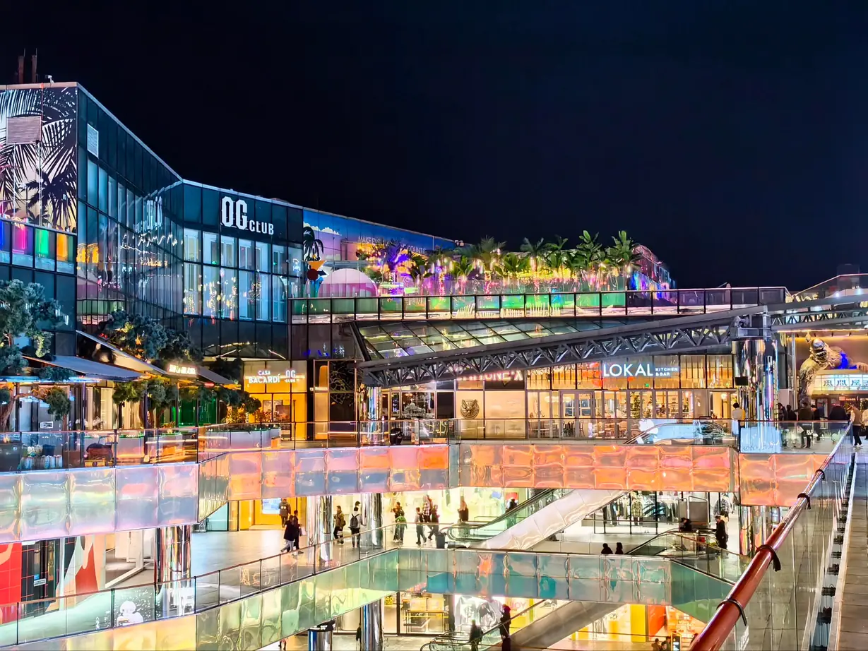 Modern buildings, dining and nightlife in Sanlitun, Beijing