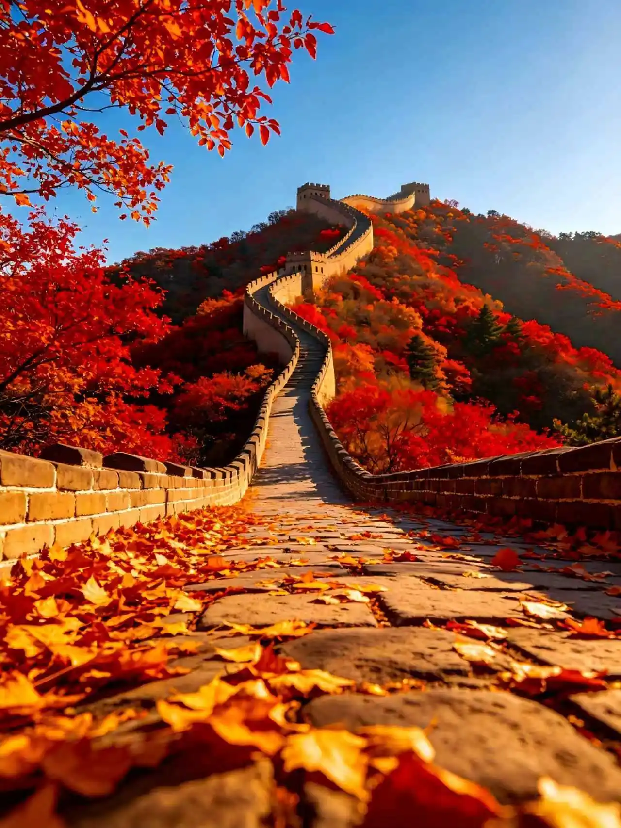 Autumn scenery along the Great Wall near Beijing