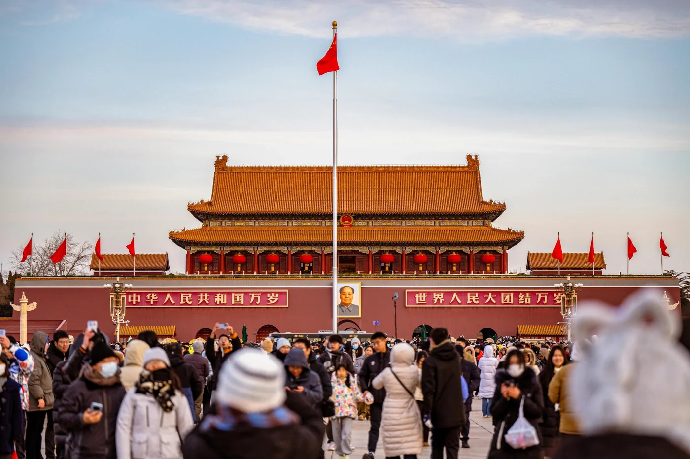 Travelers visiting Tiananmen Square and the Forbidden City in Beijing