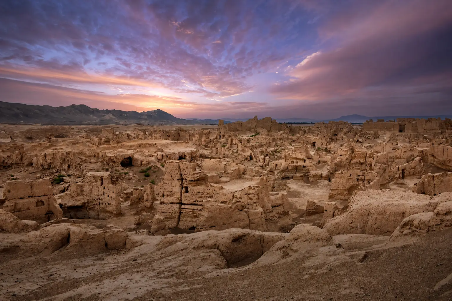 Turpan Silk Road oasis and desert landscape in Xinjiang