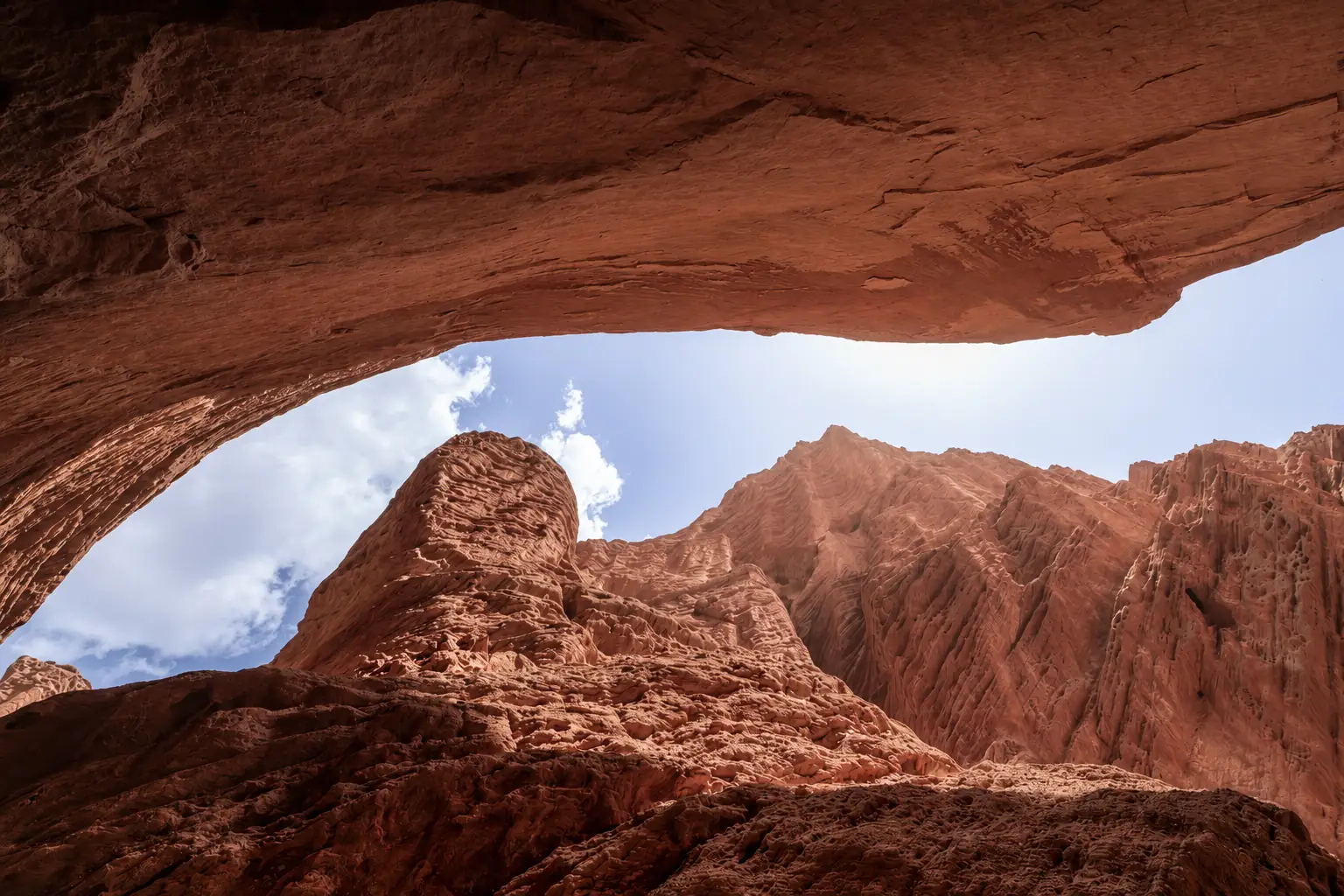 Taklamakan Desert and Silk Road landscape near Kuqa Xinjiang