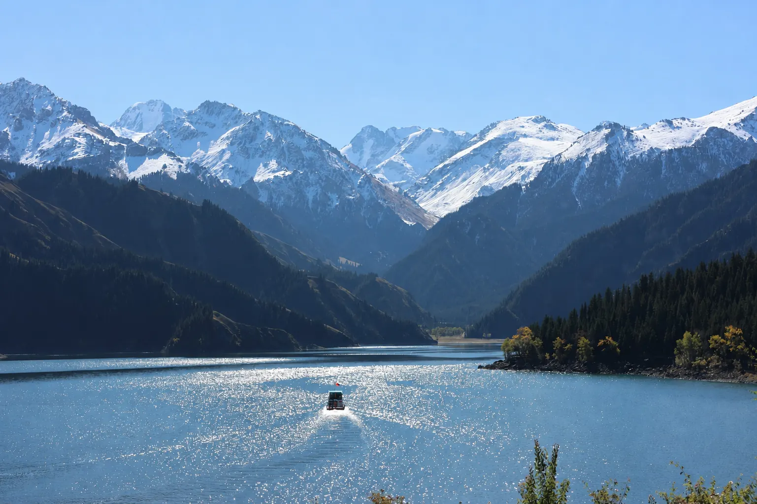 Heavenly Lake in the Tianshan Mountains near Urumqi