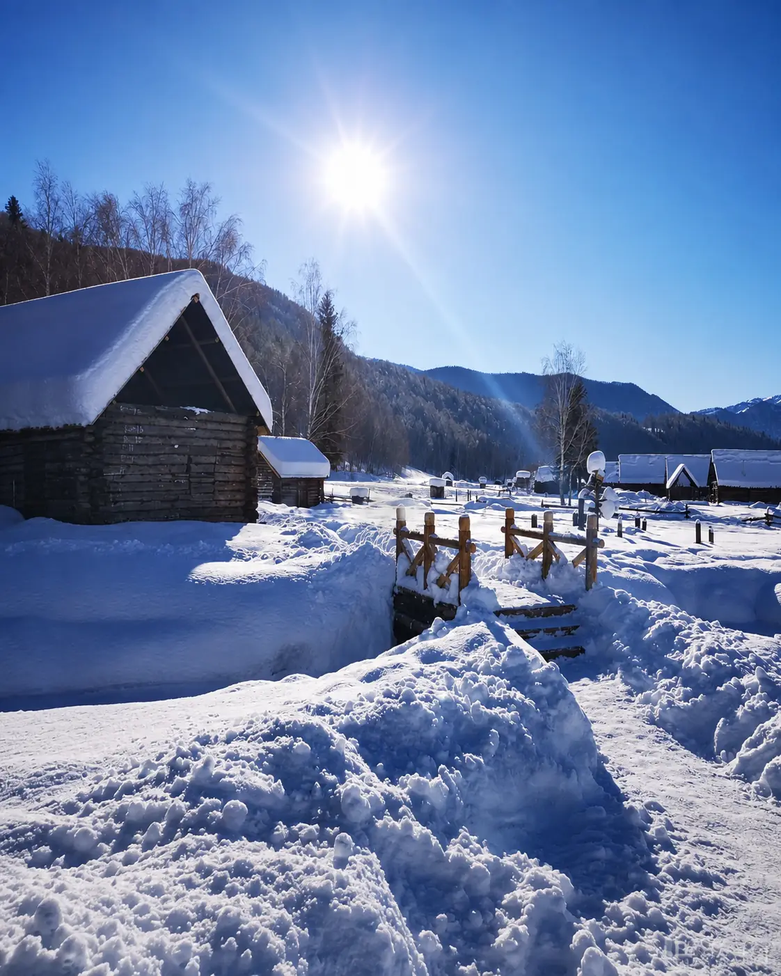 Winter snow landscape in Northern Xinjiang