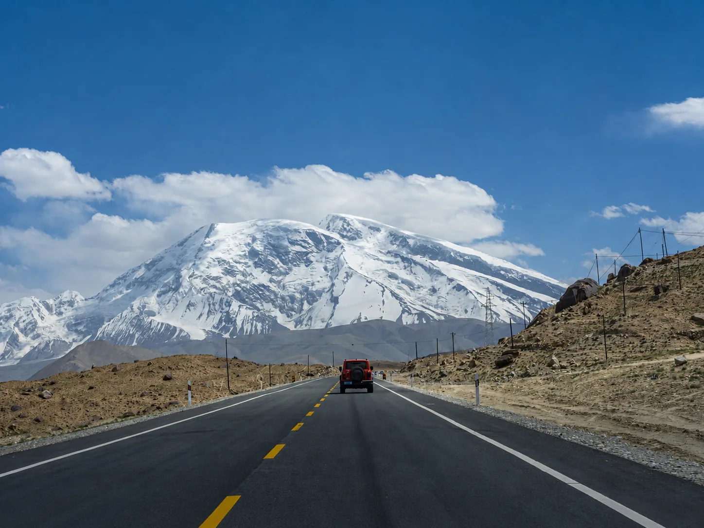 Mountain road between Tashkurgan and Kashgar Xinjiang