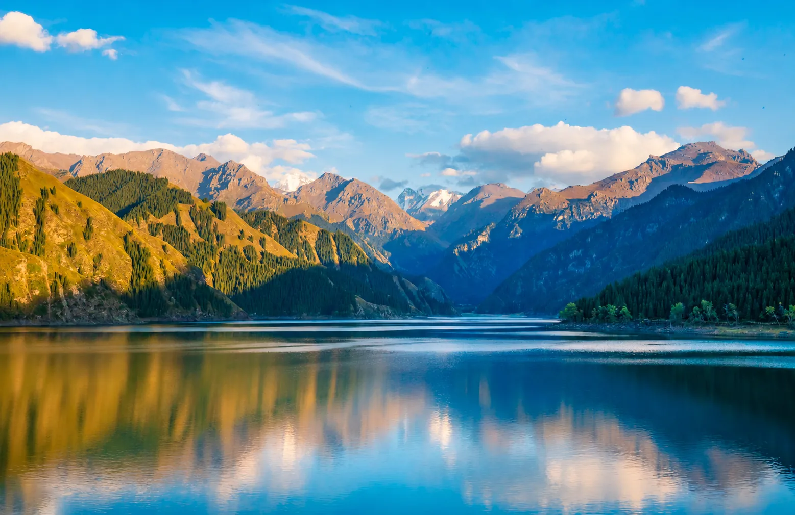 Heavenly Lake in the Tianshan Mountains near Urumqi Xinjiang