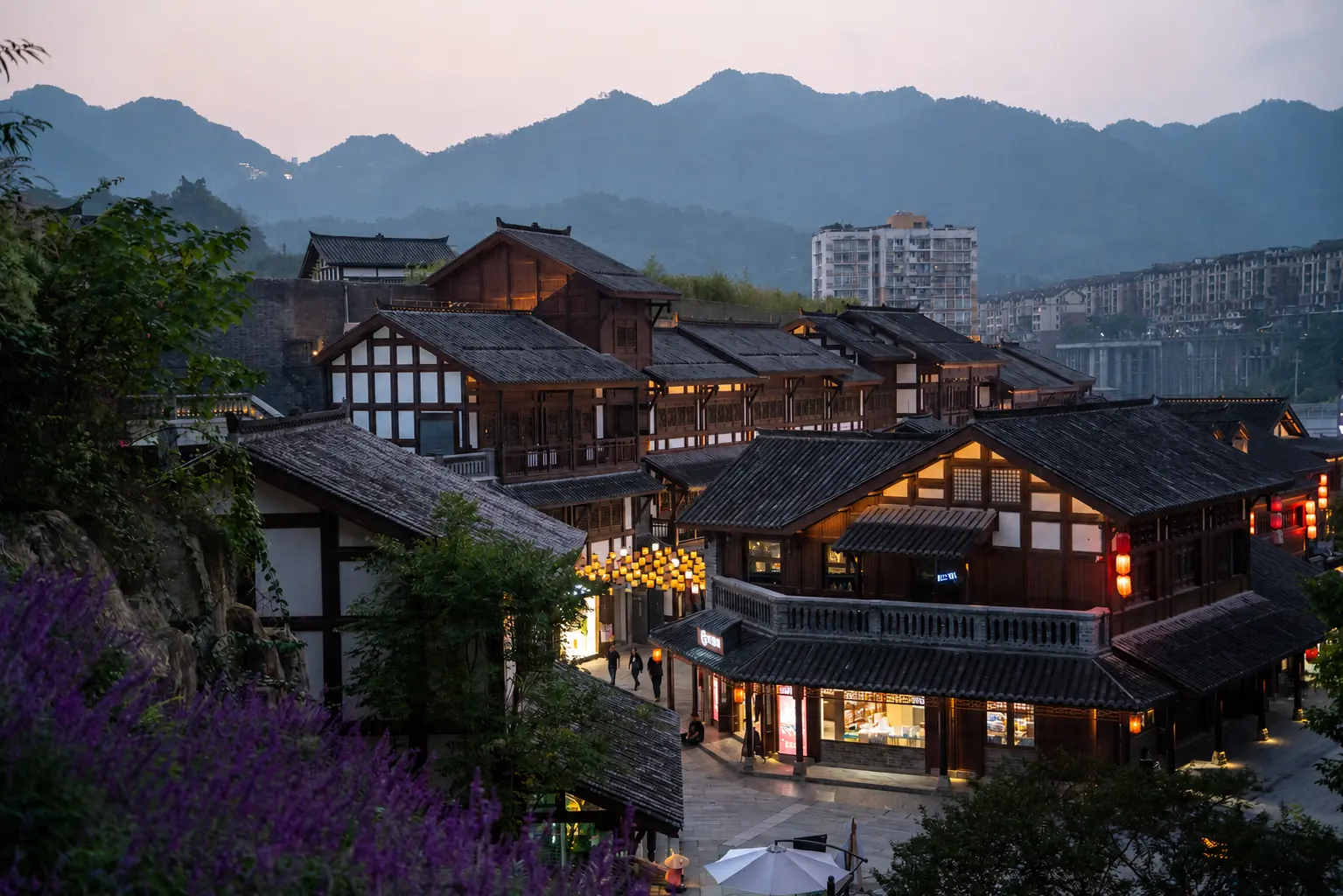Ciqikou Ancient Town streets in Chongqing