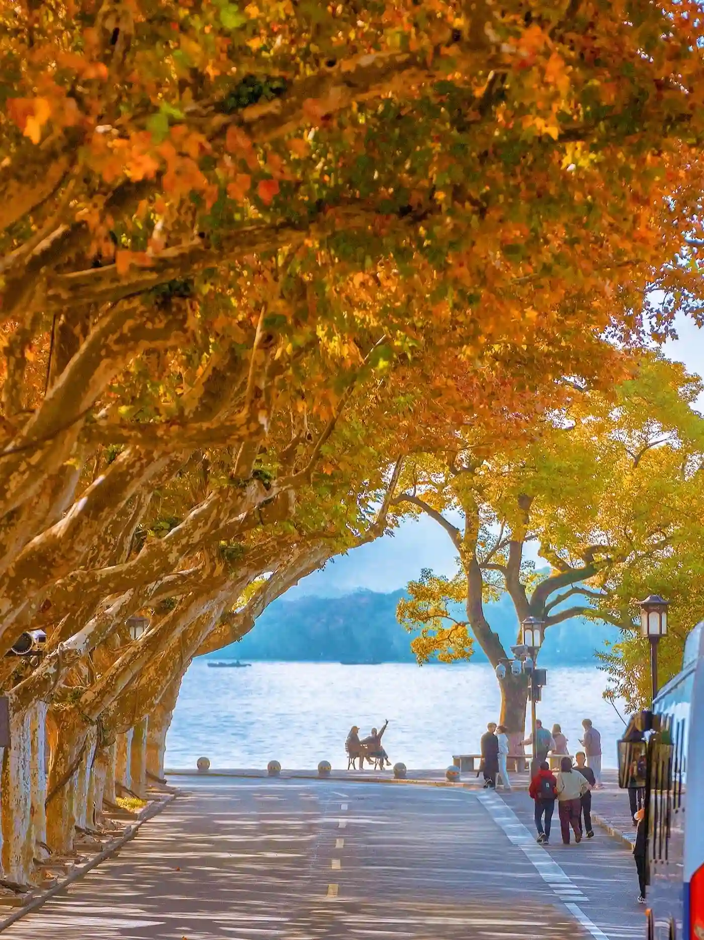 Autumn scenery around West Lake in Hangzhou