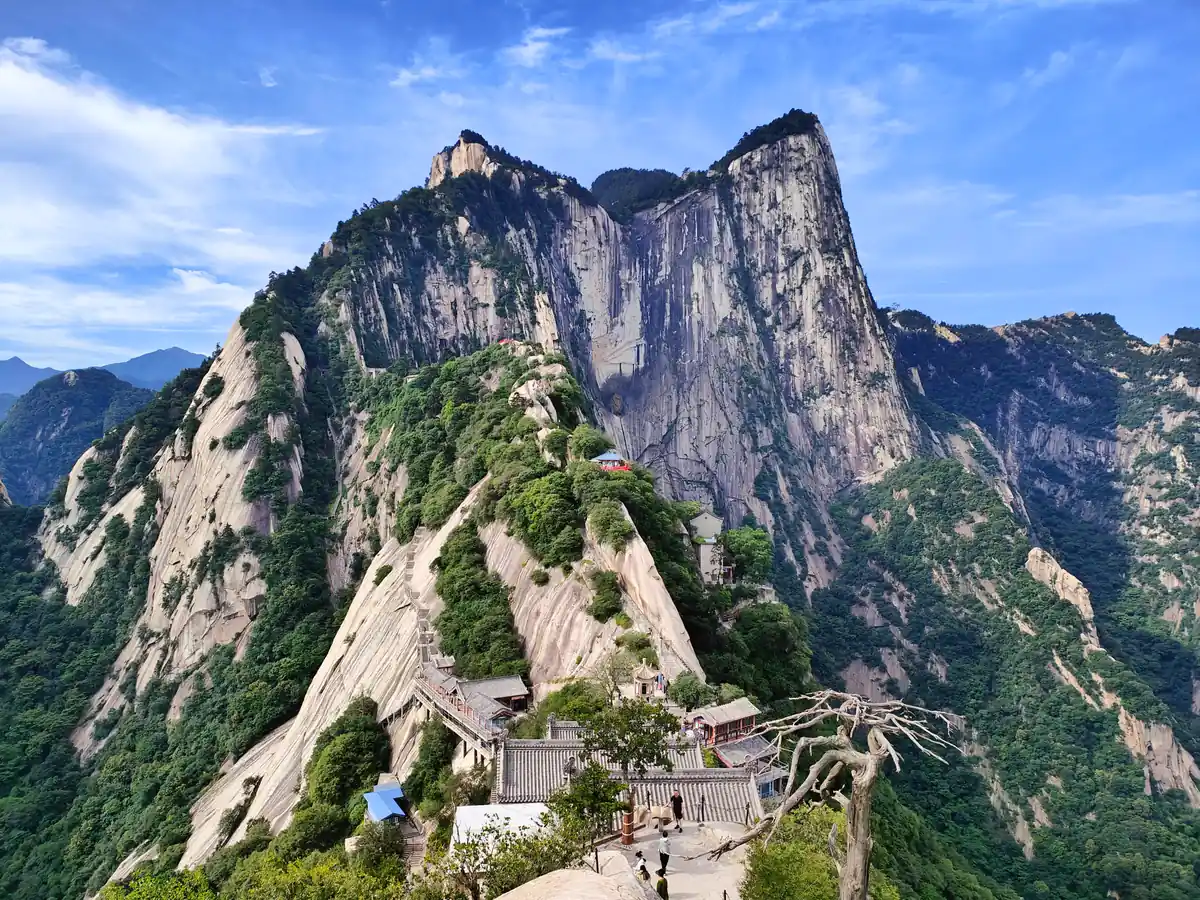 Mountain scenery and walking trails on Mount Hua near Xi'an