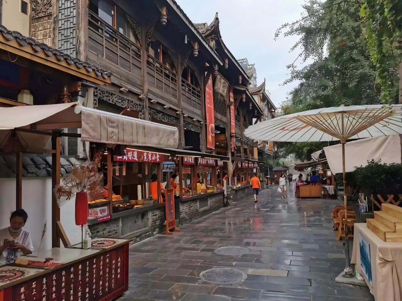 Historic streets and courtyard buildings around Kuanzhai Alley in Chengdu