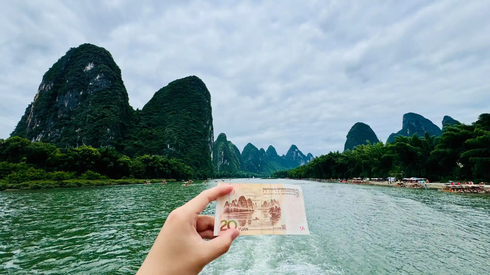Classic Li River karst scenery around Xingping near Guilin