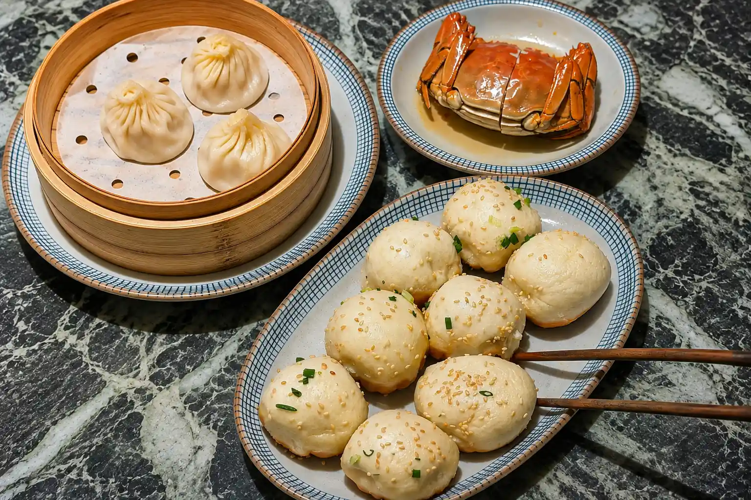 Xiaolongbao and shengjian mantou traditional Shanghai dumplings