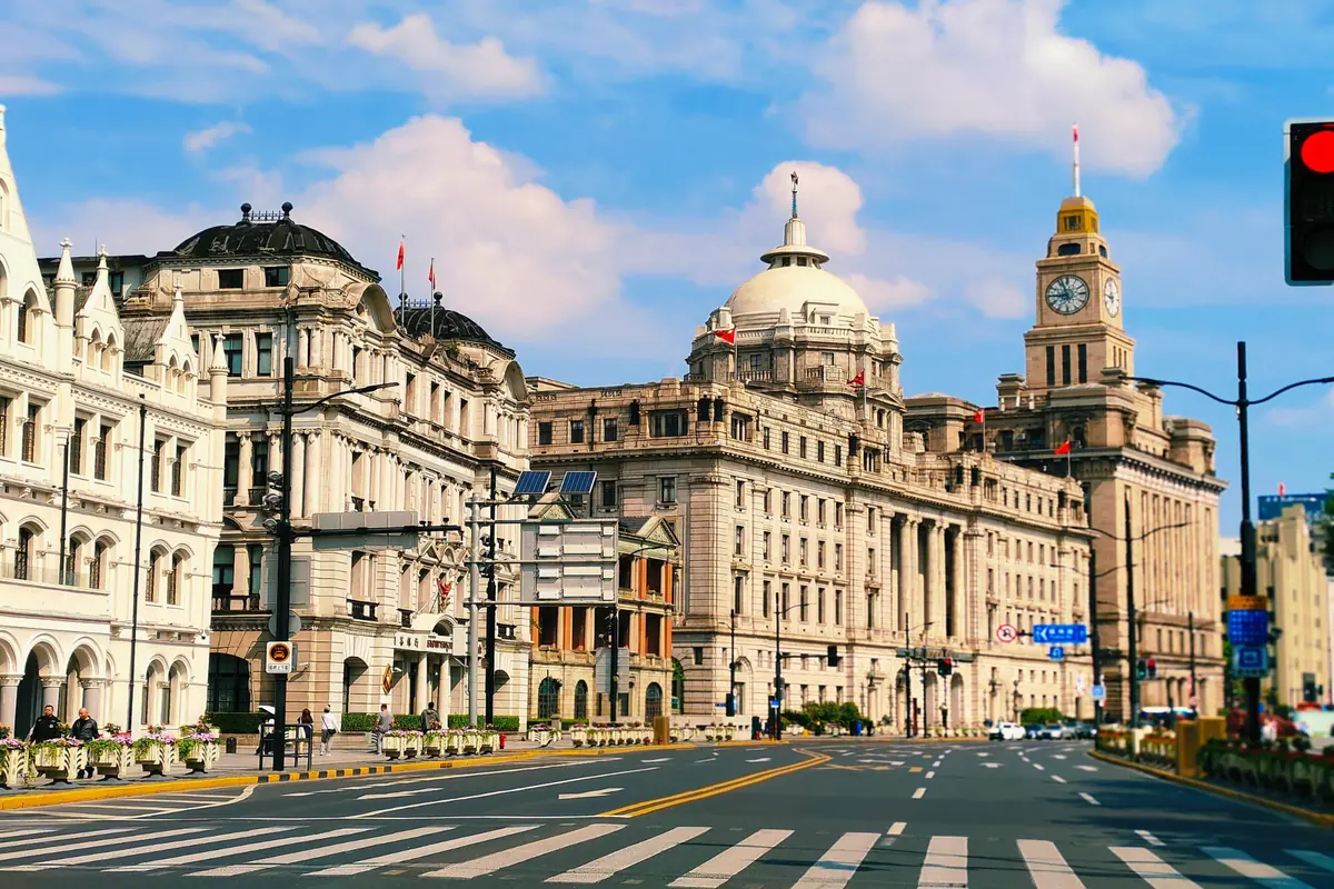 The Bund waterfront and Pudong skyline in Shanghai