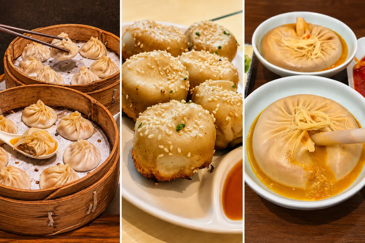 Traditional Shanghainese food including xiaolongbao and local dishes in Shanghai
