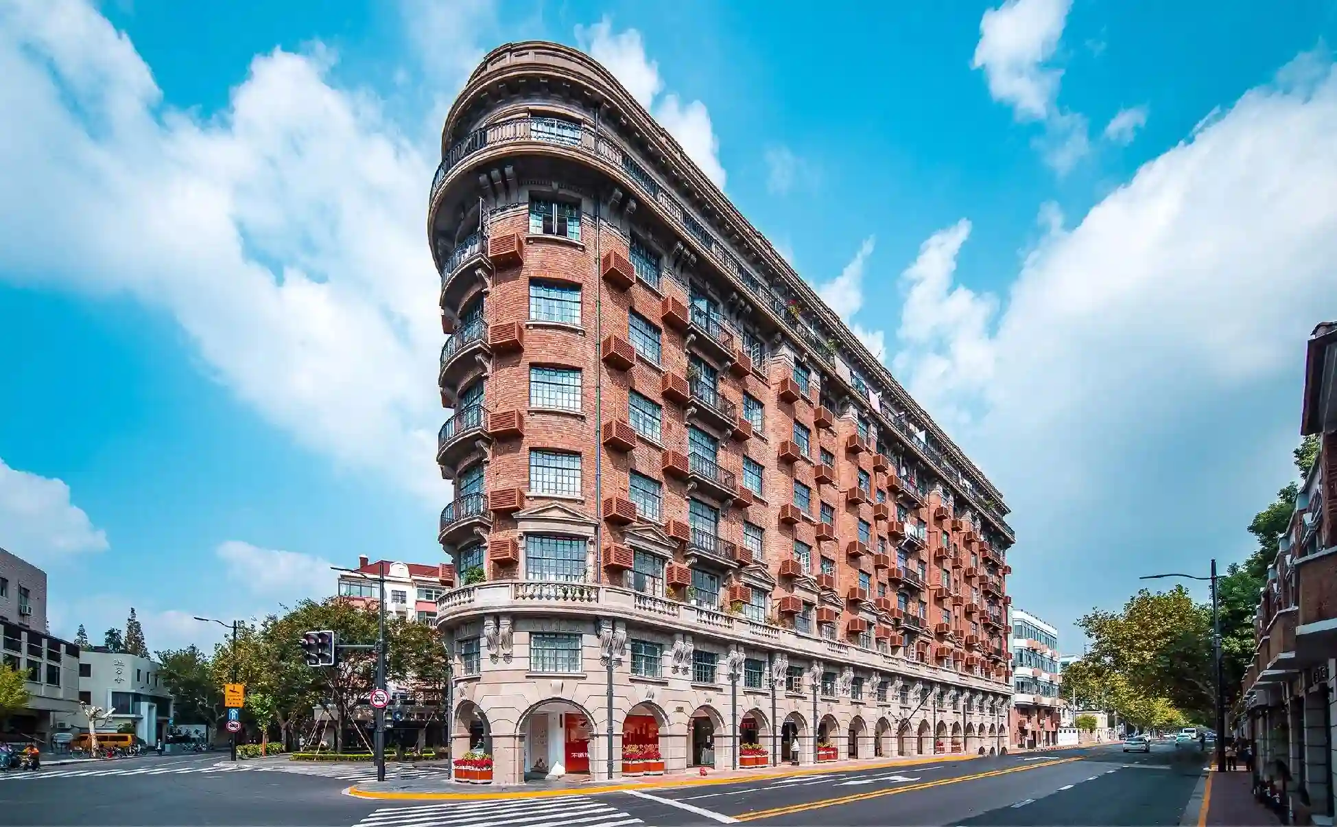 Historic street view in the Former French Concession and Wukang Road in Shanghai