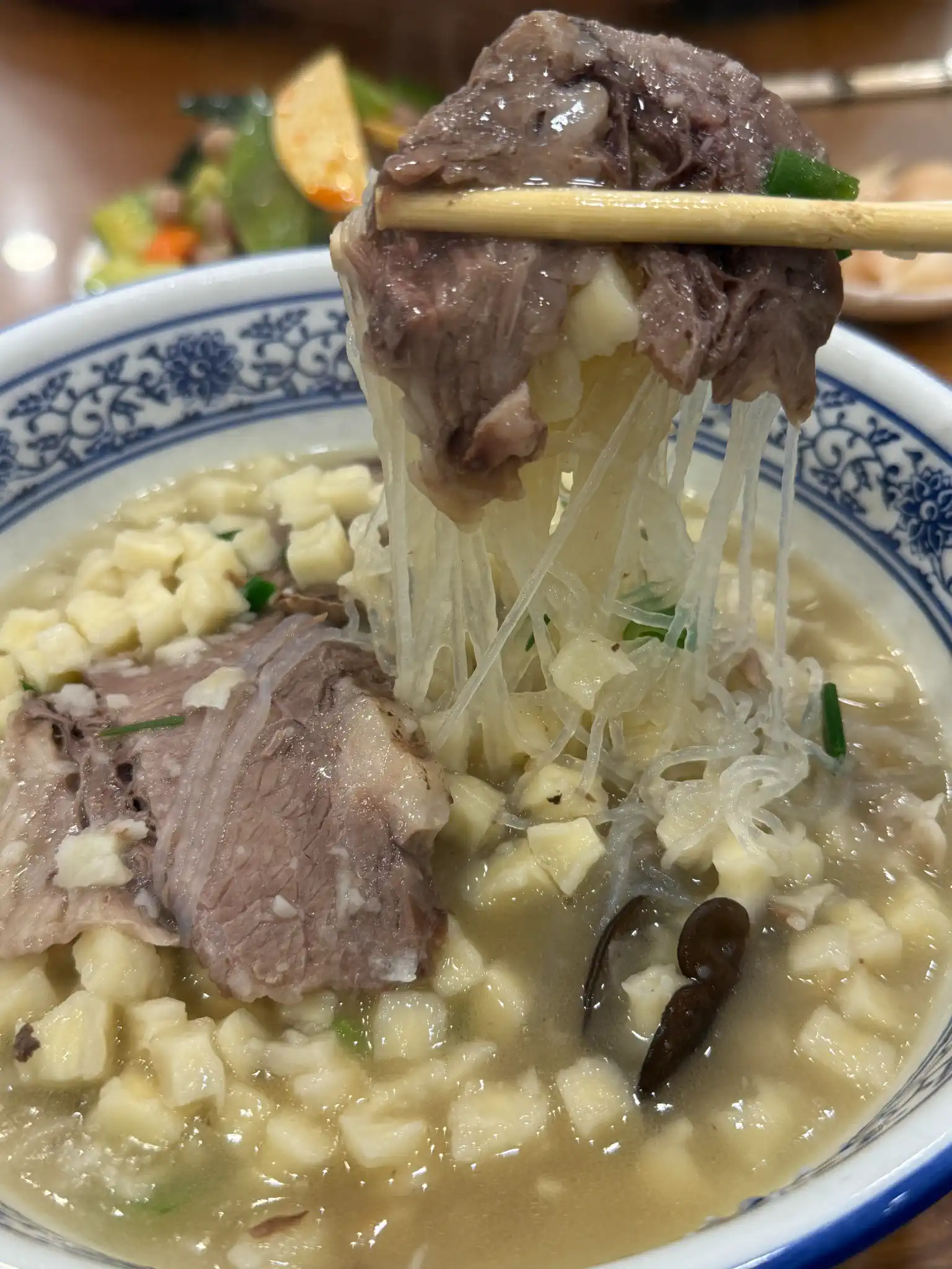 Yangrou paomo lamb broth with bread in Xi'an
