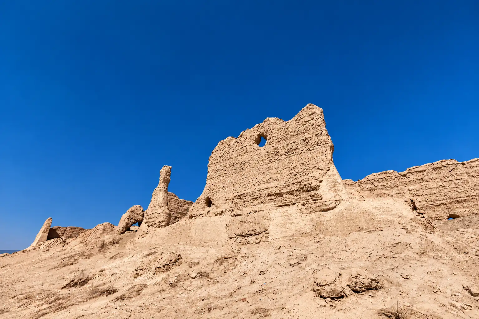 Ancient Silk Road landscape west of Dunhuang