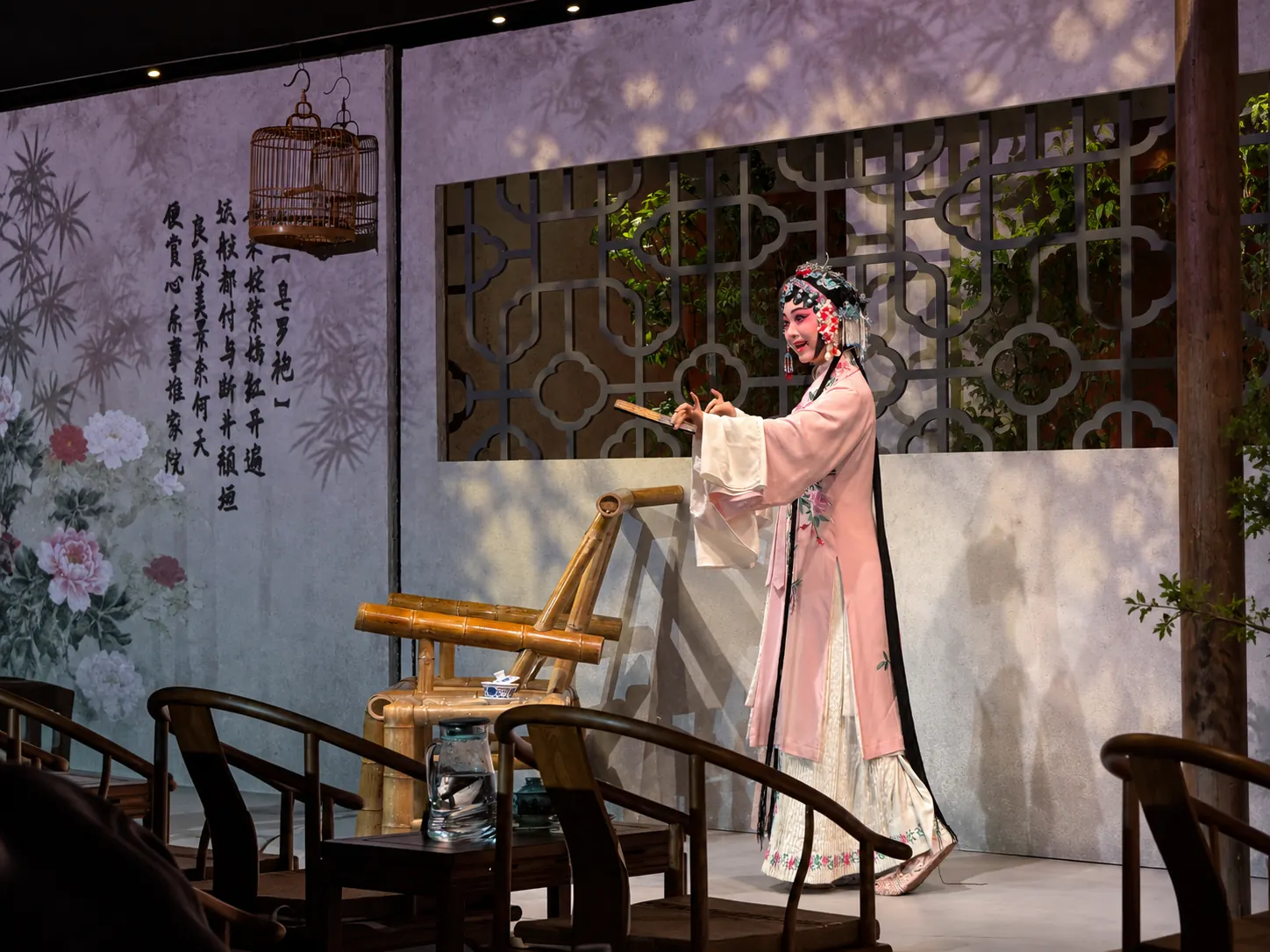 Chinese Opera Performance on a Traditional Stage