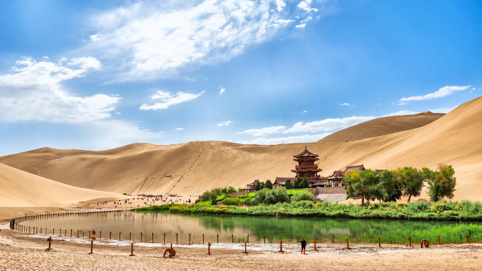 Crescent Spring and Singing Sand Dunes in Dunhuang