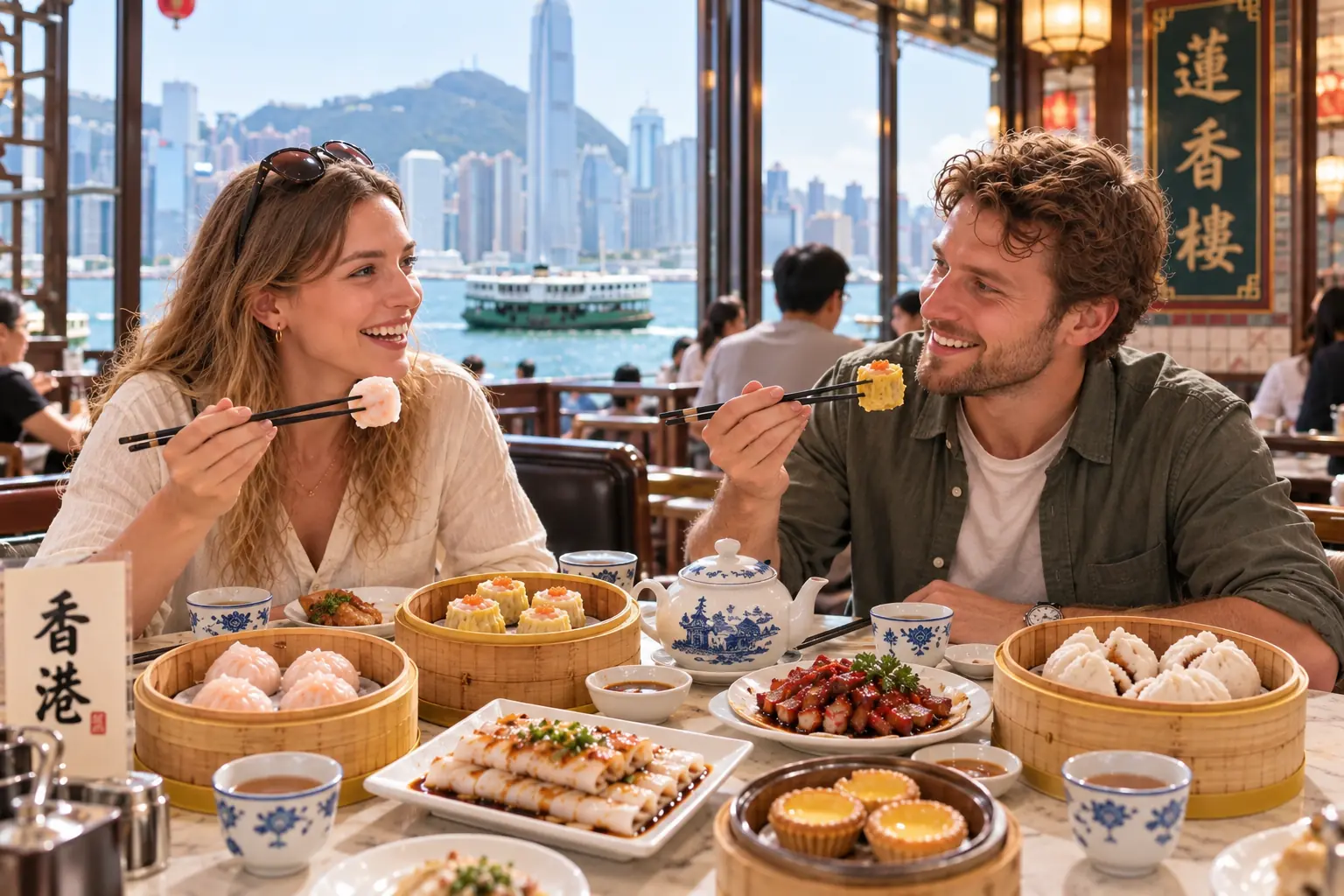 Dim Sum Dining with Victoria Harbour View in Hong Kong