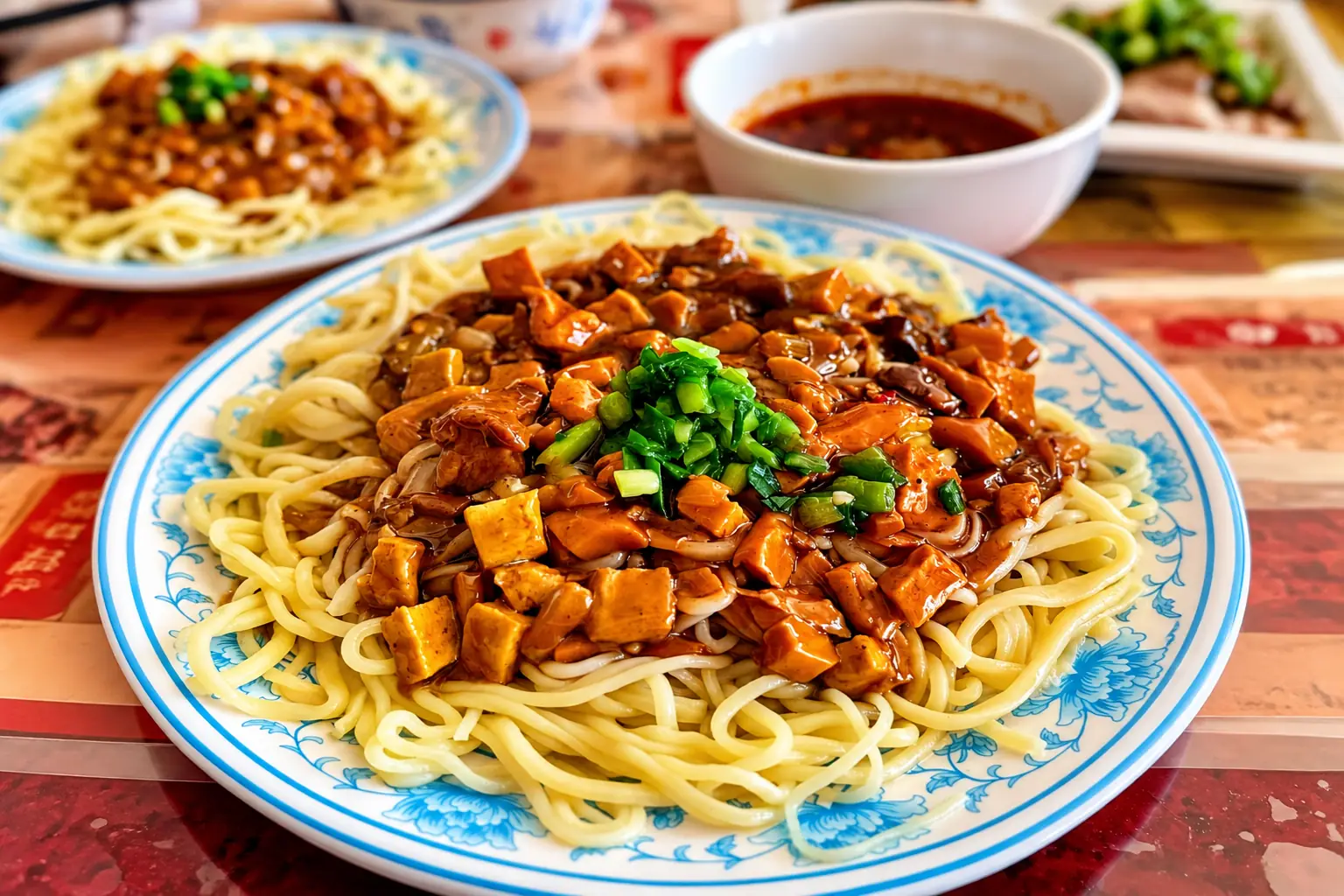 Donkey meat with yellow noodles in Dunhuang