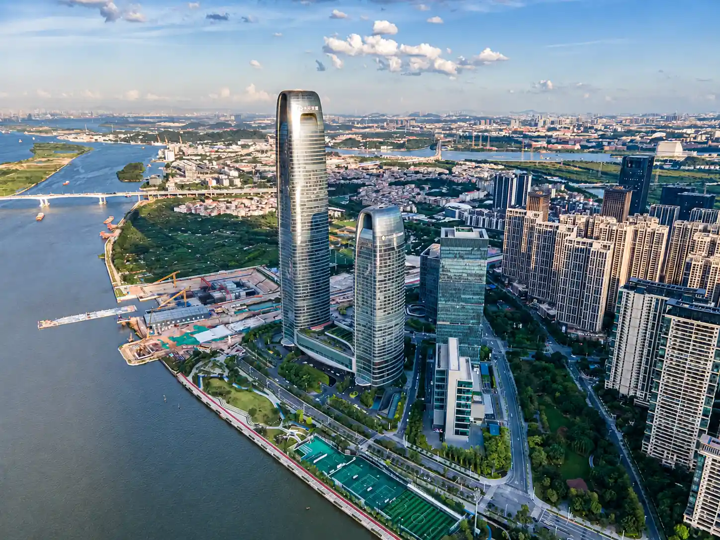 Pazhou exhibition district and Canton Fair Complex in Guangzhou