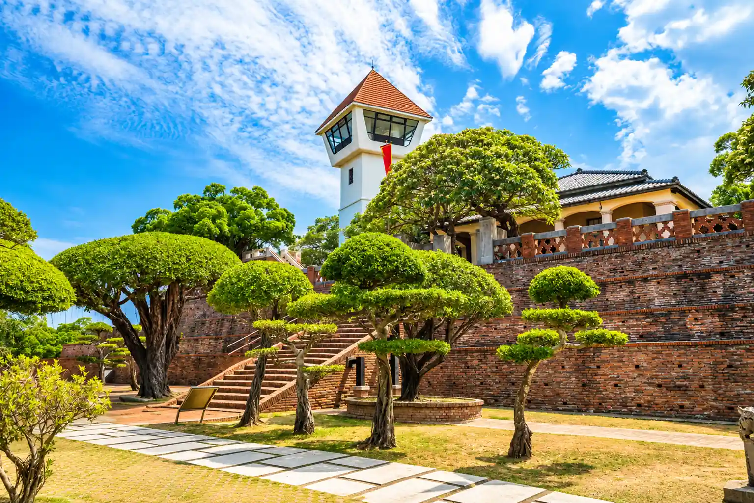 Historic fort and garden in Tainan Taiwan