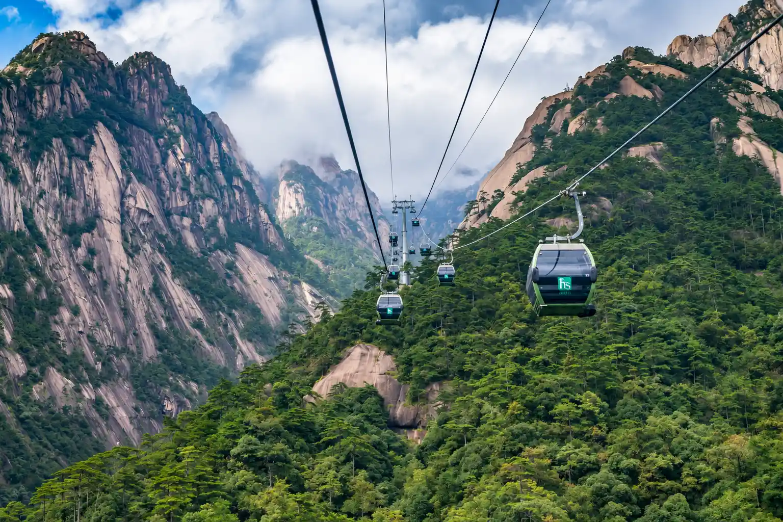 Back Mountain scenery near Yungu Cableway on Mount Huangshan