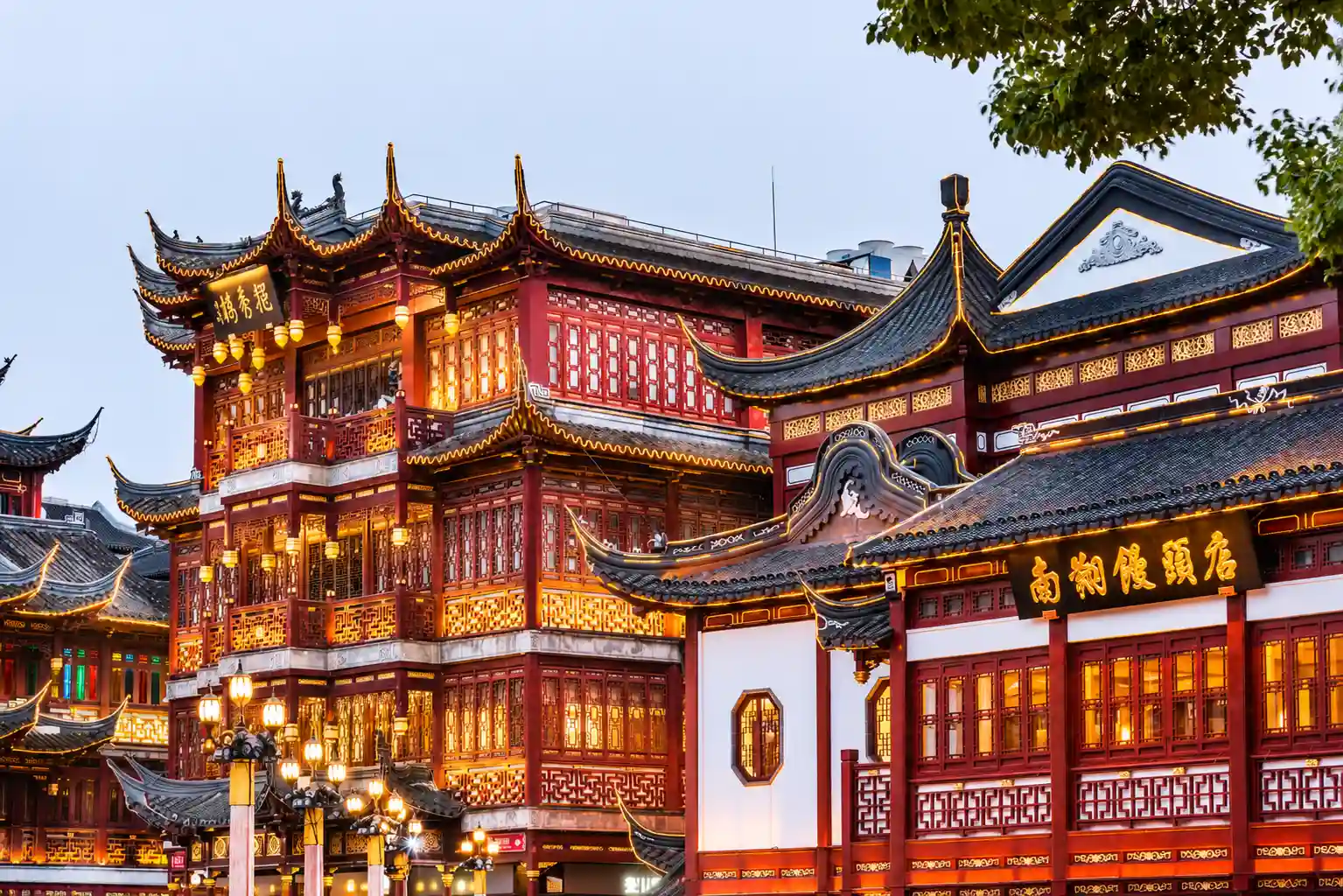 Traditional architecture around the City God Temple and Yuyuan area in Shanghai