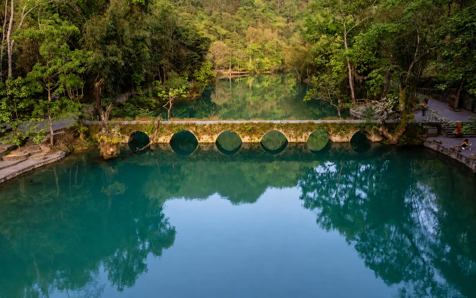 Ancient stone bridge in Xiaoqikong Scenic Area, Libo, Guizhou