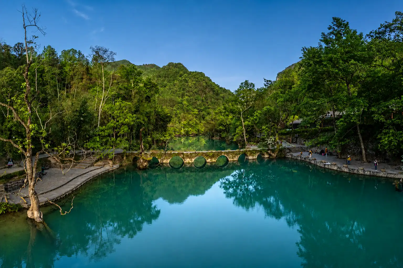 Libo karst landscape and clear water scenery in Guizhou