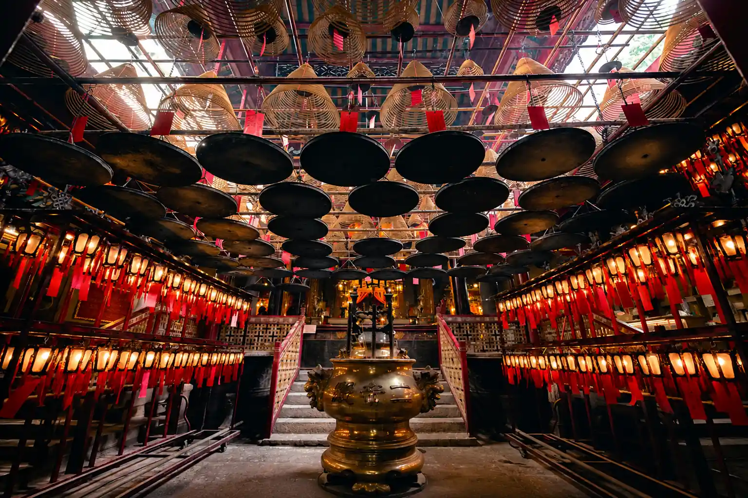 Man Mo Temple Interior in Hong Kong