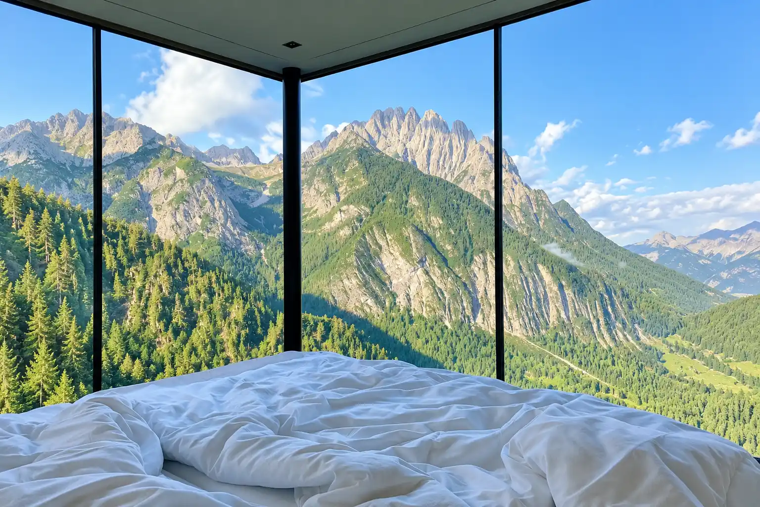 Mountain-view hotel room for a Huangshan trip