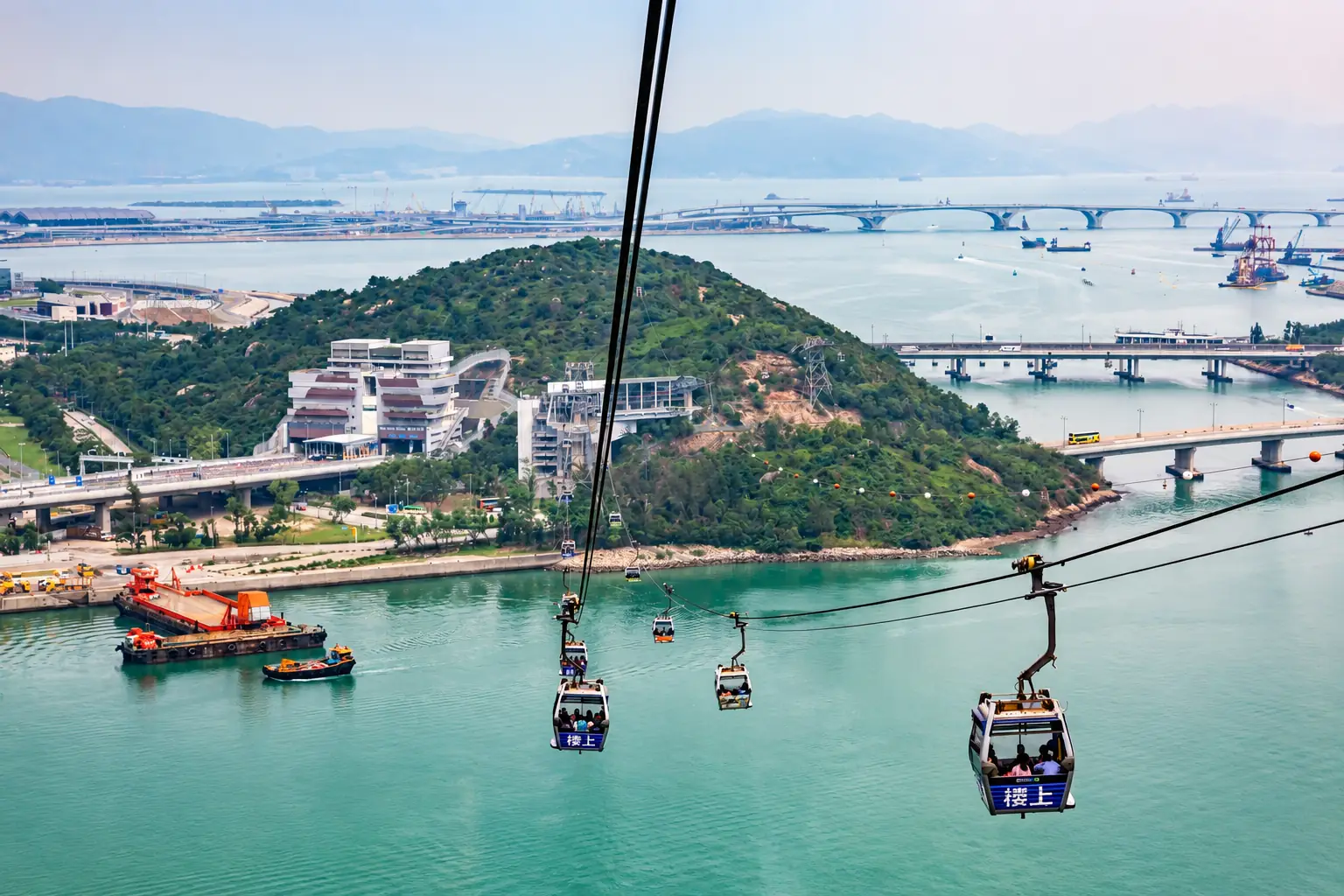 Ngong Ping Cable Car over Lantau Island, Hong Kong