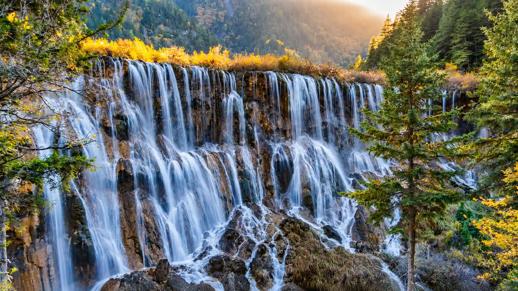 Nuorilang Waterfall in Jiuzhaigou National Park