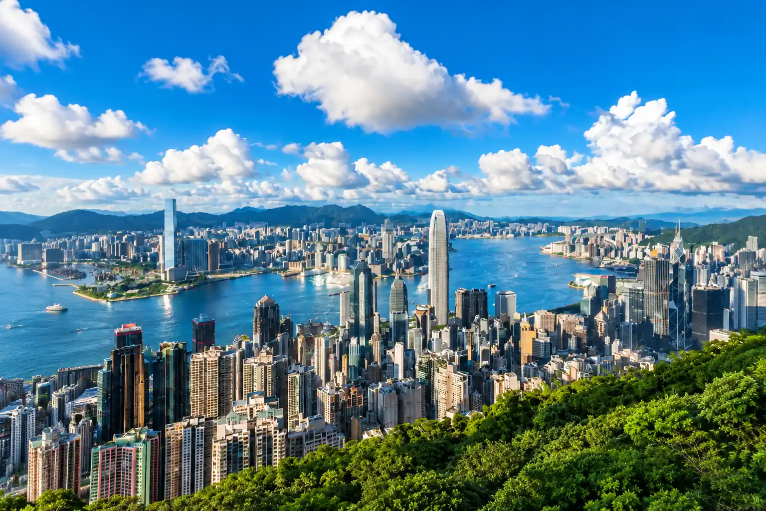 Panoramic View of Hong Kong from Victoria Peak