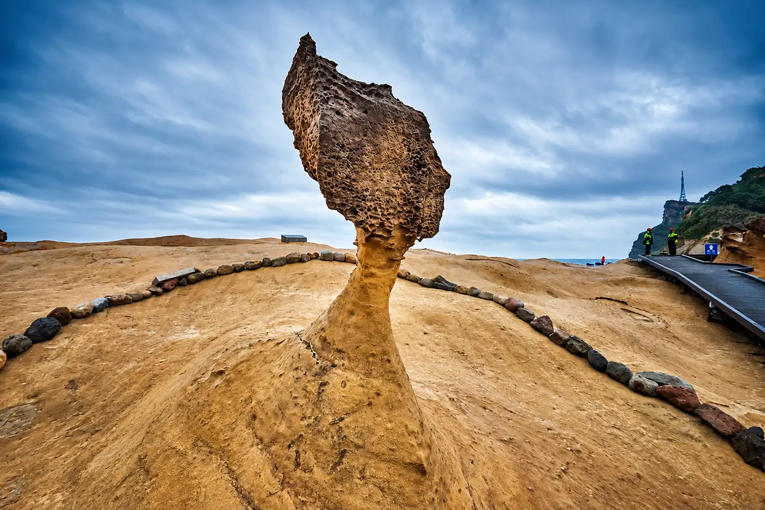 Yehliu Geopark rock formations on Taiwan northern coast
