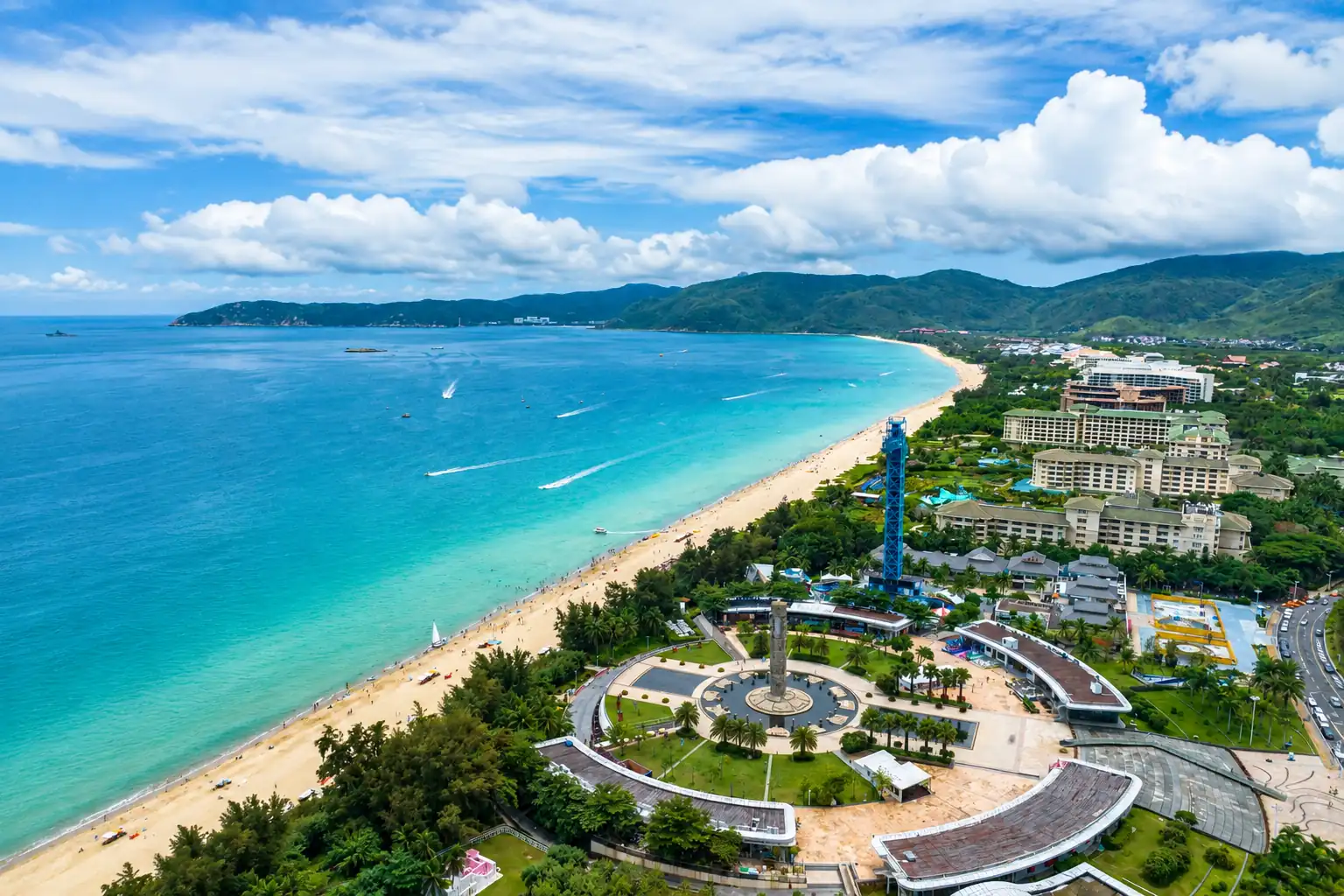 Yalong Bay beach and beachfront resorts in Sanya, Hainan