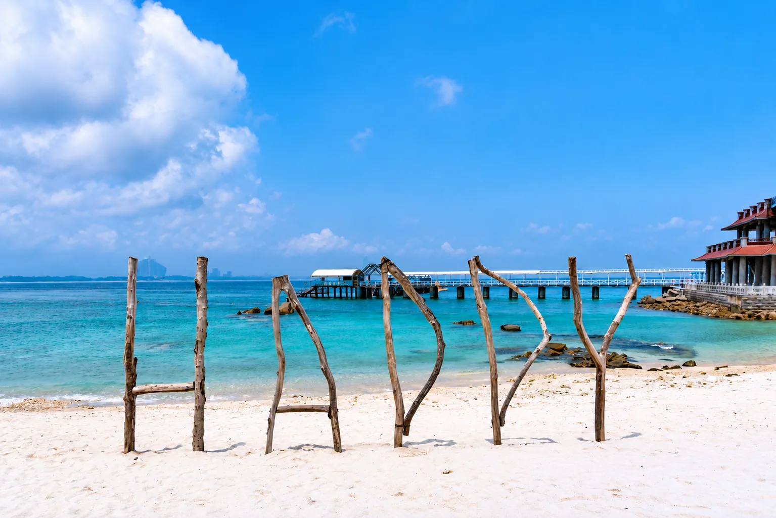 Wuzhizhou Island coastline in Sanya, Hainan