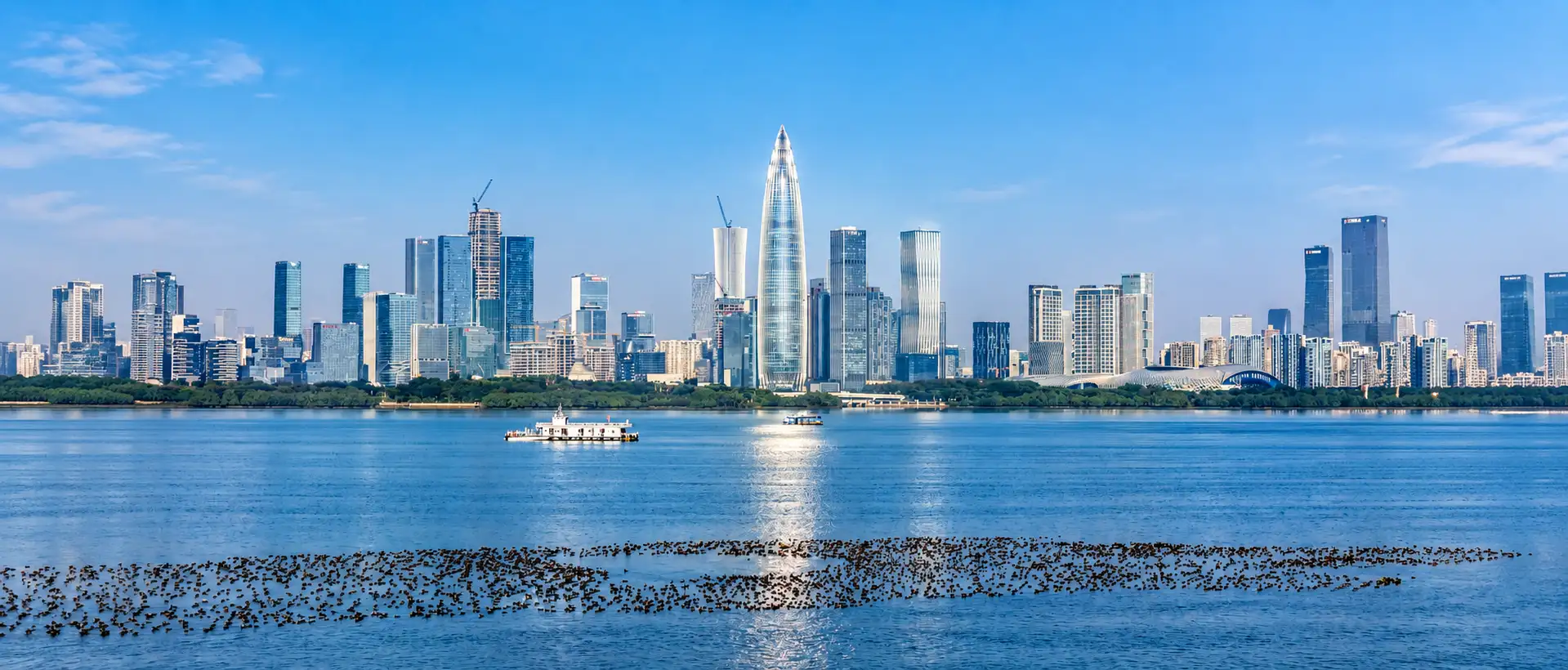 Shenzhen Bay skyline and city travel