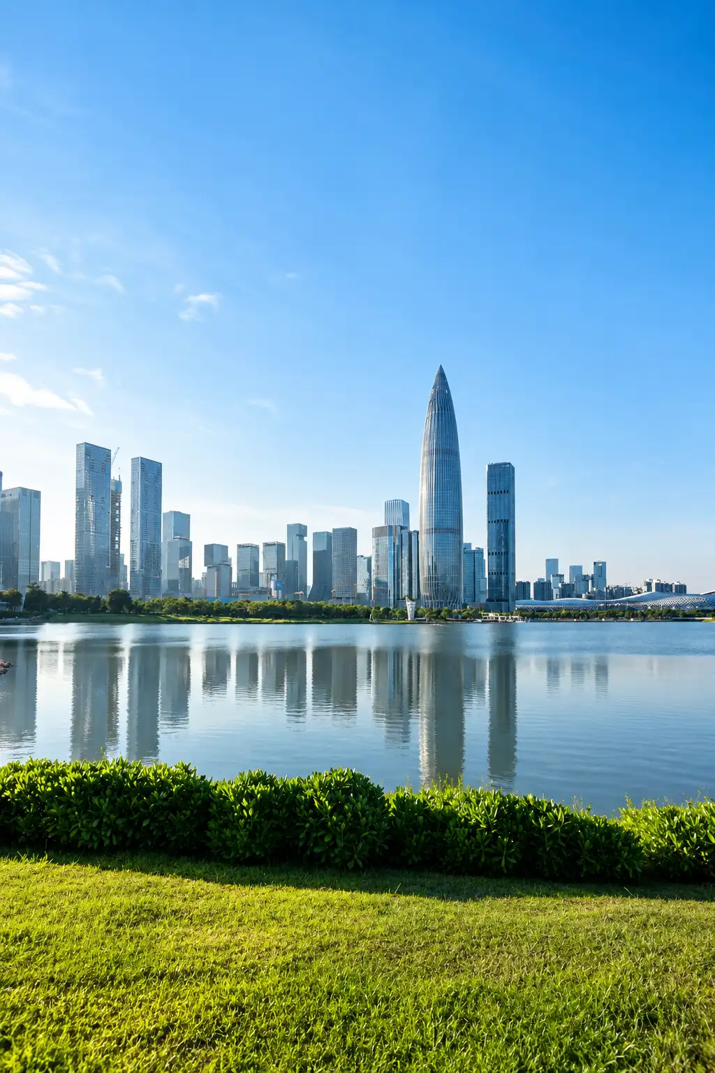 Shenzhen Skyline by the Waterfront in Autumn
