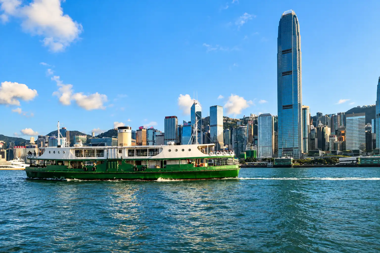 Star Ferry crossing Victoria Harbour in Hong Kong
