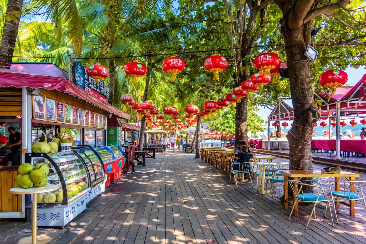 Street scene in downtown Sanya