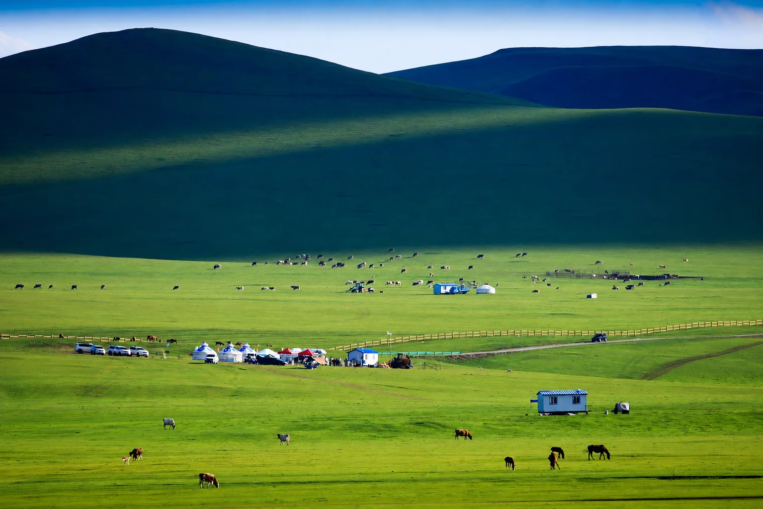 Hulunbuir Grassland in Inner Mongolia with vast green steppe and open sky