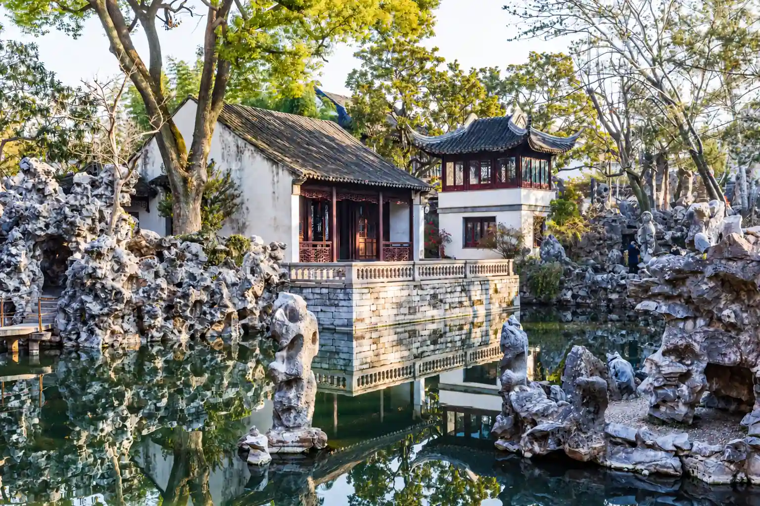 Lion Grove Garden in Suzhou known for maze-like rockeries and classical Chinese garden design