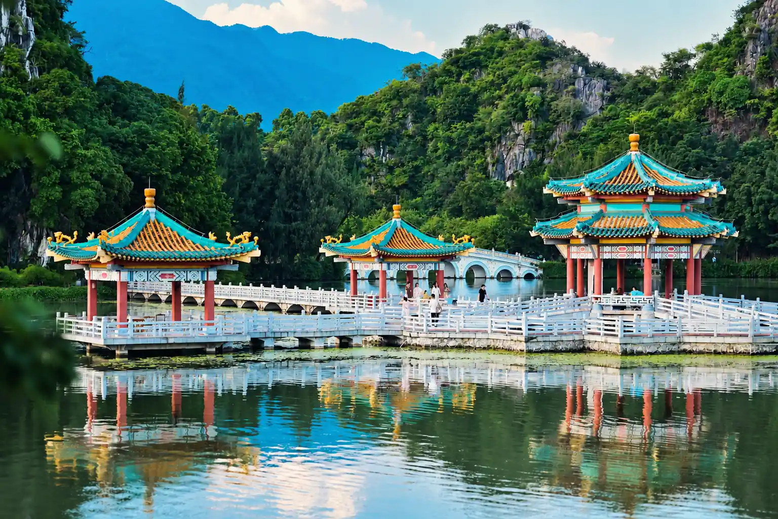 Seven Star Crags lakes and limestone scenery in Zhaoqing, Guangdong