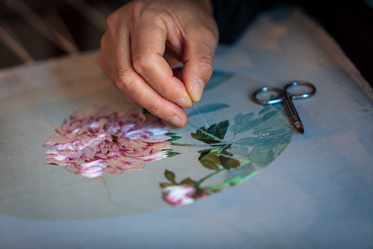Traditional Suzhou Embroidery in Progress