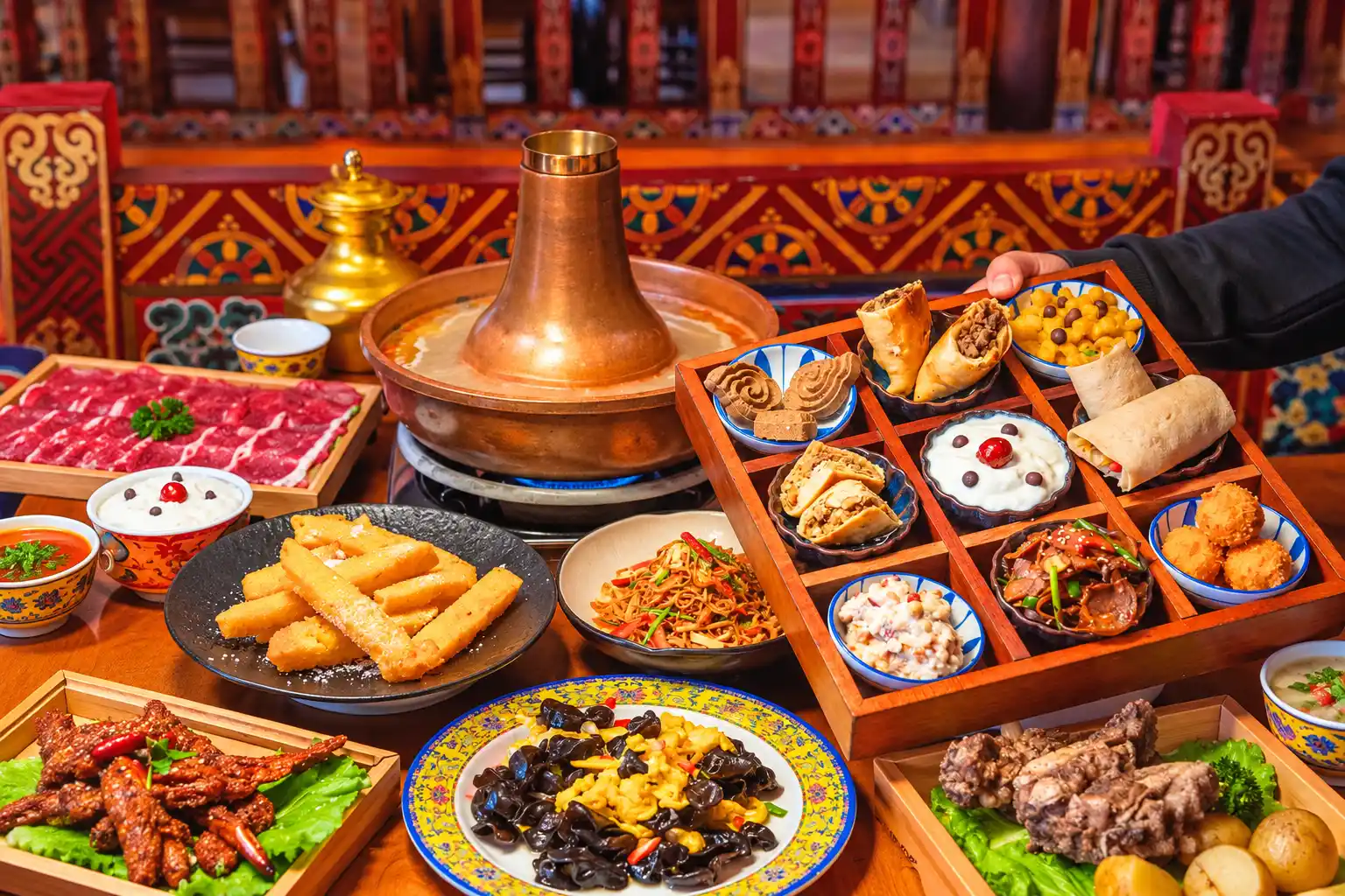 Tibetan and Sichuan food served in the Jiuzhaigou area
